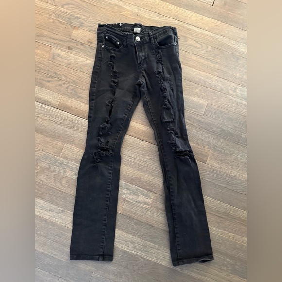 Red Rivet Black Distressed Jeans size 5 - Picture 1 of 9